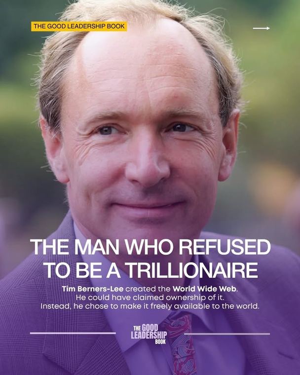 Instagram post about Tim Berners-Lee and the founding of the World Wide Web at CERN