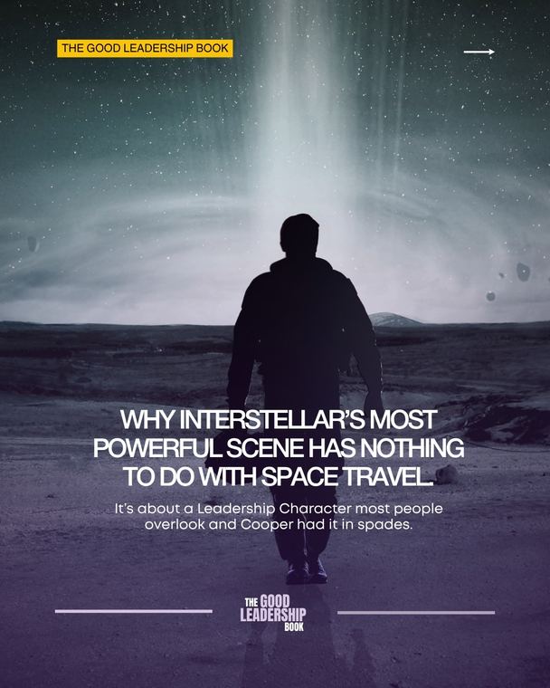 Instagram post about the film Interstellar and three Leadership Characters