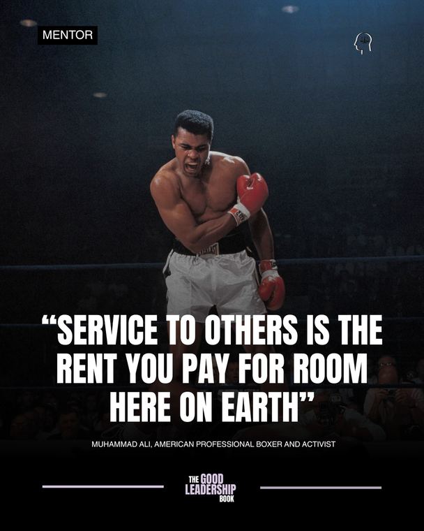 Instagram post about Muhammad Ali and leadership as service