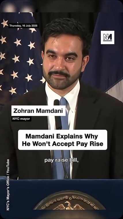 Instagram post about the Mayor of New York turning down a pay rise